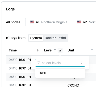 Filtering the cluster log