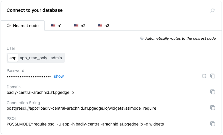 Connecting to a database after creating tables