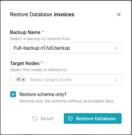 Restoring a backup