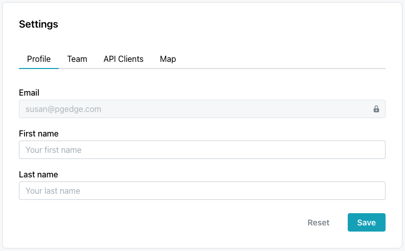 The API Clients tab